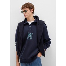 Mavi M Logo Baskılı Lacivert Sweatshirt 0S10494-70490
