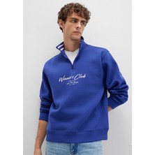 Mavi Winners Club Baskılı Mavi Polo Sweatshirt 0S10488-70695