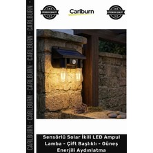 Carlburn #solar Dış Mekan Sensörlü Solar Ikili LED Ampul Lamba Çift Başlıklı Güneş Enerjili Aydınlatma