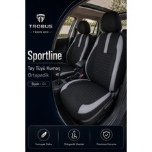 Trobus Dacia Jogger 2022 Sonrası Uyumlu Sportline Serisi Siyah Gri Ortopedik Tay Tüyü Koltuk Kılıfı