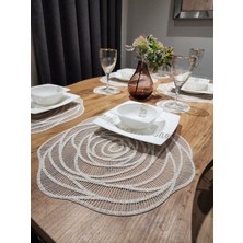 Yalıns Home Rose Lüx Amerikan Servis 12 Parça (6 Supla) (6 Bardak Altılığı)Modern Simli