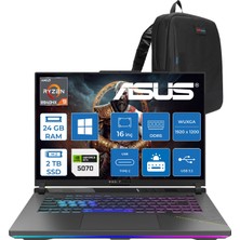 Asus Rog Strix G16 G614PP Amd Ryzen™ 9 8940HX Aı 24GB Ddr5 2tb SSD 8GB/RTX5070 115W 16-Inch Fhd+ 1920 x 1200, 165Hz 3ms IPS-SRGB:100% WINDOWS11PRO Gaming Laptop WRV219P05+ZETTAÇANTA