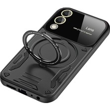 Modamizo Mey Ithalat® Samsung Galaxy S25 Edge Kılıf Joy Lens Standlı Kapak - Siyah