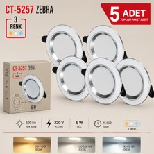 Cata CT-5257 Zebra LED Spot 3 Renk Işık 5 Adet