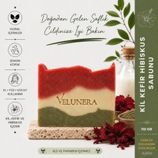 VELUNERA Kil, Kefir & Hibiskus Bakım Sabunu | Karma ve Yağlı Ciltler İçin | 110 gr