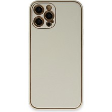 Modamizo Mey Ithalat® iPhone 12 Pro Kılıf Coco Deri Silikon Kapak - Beyaz