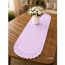 Şah Textile Design Sık Fırfırlı Duck Keten Runner , Konsol Örtüsü 30X80