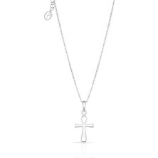 Oya Silver Minimal Sonsuz Yaşam Gümüş Ankh Anahtarı Kolye 2.1x1 cm [OYOT392]