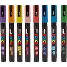 Posca 0.9-1.3 mm Su Bazlı Poster Markörü Simli 8 Set