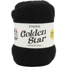 Etrofil Golden Star Örgü İpi Siyah %75 Premium Akrilik %25 Organik Merino Yün 100g 350m (70978)