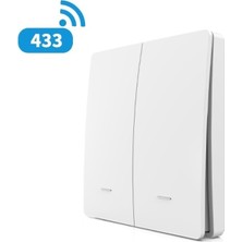 bilteknik Pil Gerektirmeyen 2 Tuşlu Rf 433 Mhz Senaryo Butonu. 2 Tuşlu  Rf Akıllı Kablosuz Anahtar