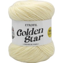 Etrofil Golden Star Örgü İpi Krem %75 Premium Akrilik %25 Organik Merino Yün 100g 350m (70299)