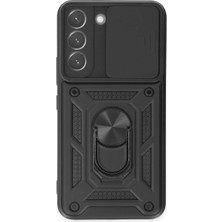 Modamizo Mey Ithalat® Samsung Galaxy S23 Kılıf Pars Lens Yüzüklü Silikon - Siyah