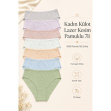 Nicoletta Kadın Külot 7 Li Paket Likralı Pamuklu Lazer Kesim Mixcolor
