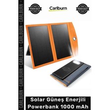 Carlburn #solar Kamp Karavan Taşınabilir Şarj Cihazı Hızlı Typec USB Solar Güneş Enerjili Powerbank 1000MAH