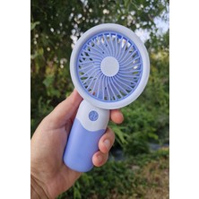 Brokoli Home Mini Fan USB Şarjlı Mini El Fanı Taşınabilir Vantilatör 3 Kademeli Sessiz Fan Telefon Tutucu Mavi Re