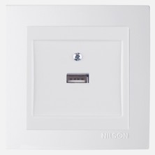 Nilson Touran Beyaz USB Adaptörlü Priz