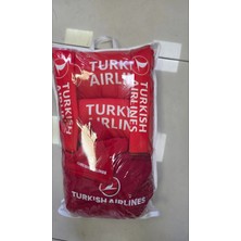 Şimika Kırmızı Turkısh Aırlınes Süper Set Dörtlü Servis Kılıfı + Ikili Yastık ve Kemer Kılıfı +Vites Poları