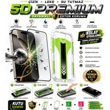 Biemtek iPhone 17 Air Uyumlu 5d Takma Aparatlı Kolay Uygulama Siyah Çerçeveli Tam Kapatan Kırılmaz Cam Ekran Koruyucu
