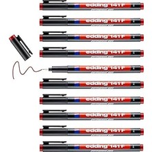 Uravas Store Edding 141 F Permanent Kalem - Asetat Kalemi Kırmızı - 10 Kalem - 0,6 mm Yuvarlak Uç