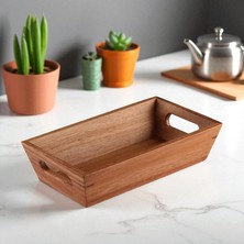 Deconox Akasya Ağacından Ekmek - Doğal Ekmeklik, Şık Ekmek Sunumluk (23X13X7CM) - Kahvaltı Sofralar Için Ser