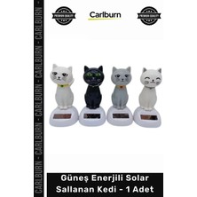 Carlburn #solar Şans Getiren Dekoratif Araç Torpido Üstü Ofis Biblo Güneş Enerjili Solar Sallanan Kedi