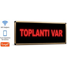 Sanec Wifi Kontrollü Akıllı Toplantı Var Tabelası (12X30 Cm) - Tuya ve Sesli Asistan Uyumlu (Tuya, Alexa, Google Asistan Destekli)