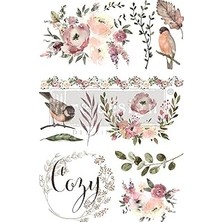 Uravas Store Cozy Evening 24″X35″ Prima ile Yeniden Tasarlayarak Dekor Transferi - 3 Sayfaya Kesilmiş