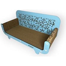 Empressco Mavi Desenli Karton Kedi Tırmalama Koltuk 59X30X25CM