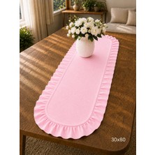 Şah Textile Design Sık Fırfırlı Duck Keten Runner , Konsol Örtüsü 30X80