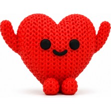 Yapı3D ❤️🧶 Örgü Dokulu Dekoratif Kalp Figürü Modern Masa Süsü Ev Ofis Dekoru Romantik Hediyelik