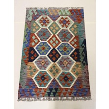Afgan Halı El Dokuma Afgan Kilim Çift Taraf Kullanım Kök Boya 101 x 142 cm
