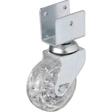 Hts 328 - 50X20 mm Şeffaf Makaralı Kısa U Tablalı Teker 4 Adet