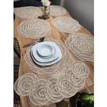 Yalıns Home Rose Lüx Amerikan Servis 12 Parça (6 Supla) (6 Bardak Altılığı)Modern Simli