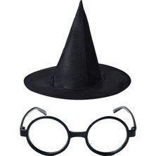 Harry Potter Büyücü Şapkası ve Harry Potter Büyücü Gözlüğü Siyah Renk