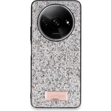 Onegif Xiaomi Redmi A3 4g Veloura Kılıf – Simli Parlak Yüzey Premium Tasarım - Gümüş