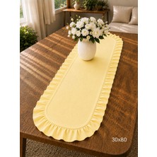Şah Textile Design Sık Fırfırlı Duck Keten Runner , Konsol Örtüsü 30X80