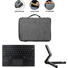 Microcase Honor Pad X8B 11 Inch ile Uyumlu Touchpad Bluetooth Klavye + Tablet Standı - Siyah AL5183