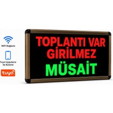 Sanec Wifi Kontrollü Akıllı Toplantı Var Girilmez/müsait Tabelası (20X26 Cm) - Tuya ve Sesli Asistan Uyumlu (Tuya, Alexa, Google Asistan Destekli)