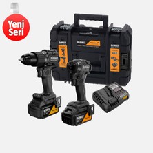 Dewalt DCK2222MP2T-QW Mclaren 2'li Şarjlı Vidalama ve Kömürsüz Akülü Darbeli Makine Seti (2X5AH Akü)