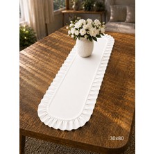 Şah Textile Design Sık Fırfırlı Duck Keten Runner , Konsol Örtüsü 30X80
