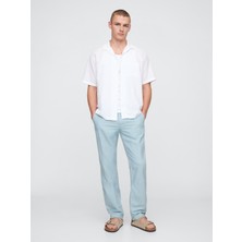 Gap Erkek Açık Mavi Keten Karışımı Khaki Pantolon