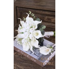 Sally Home Premium Gelin Buketi Laleli Gala 2li Set Model8