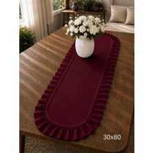 Şah Textile Design Sık Fırfırlı Duck Keten Runner , Konsol Örtüsü 30X80