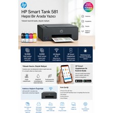 Hp Smart Tank Wi-Fi Renkli Çok Fonksiyonlu Tanklı Yazıcı, Tarayıcı ve Fotokopi, A4, Usb, Mobil Baskı, Düşük Maliyetli Ev Ofis Yazıcısı