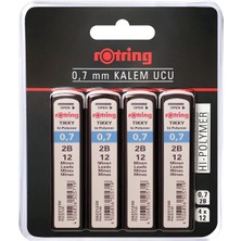 Rotring Tikky Hi-Polymer Mekanik Kurşun Kalem Ucu, 0,7mm, 2b, 4'lü Blister