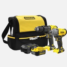 Stanley SFMCK217M1S-QW 18V Akülü Darbeli Matkap ve Somun Sıkma 2'li Set (SFMCD715 SFMCF920 4 Ah.hızl