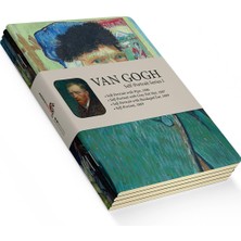 Retronote Gogh 4'lü Defter Seti 4, Self-Portrait Series I, Çizgisiz, 48 Sayfa, 10.5X14CM