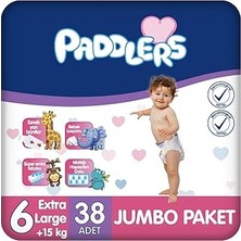 Uravas Store Paddlers Bebek Bezi 6 Numara X-Large (15+ Kg) 38 Adet – Jumbo Paket