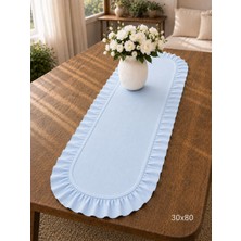 Şah Textile Design Sık Fırfırlı Duck Keten Runner , Konsol Örtüsü 30X80